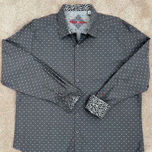 NWOT Robert Graham Mens Button Down Woven Long Sleeve Shirt Classic Fit Size 2XL